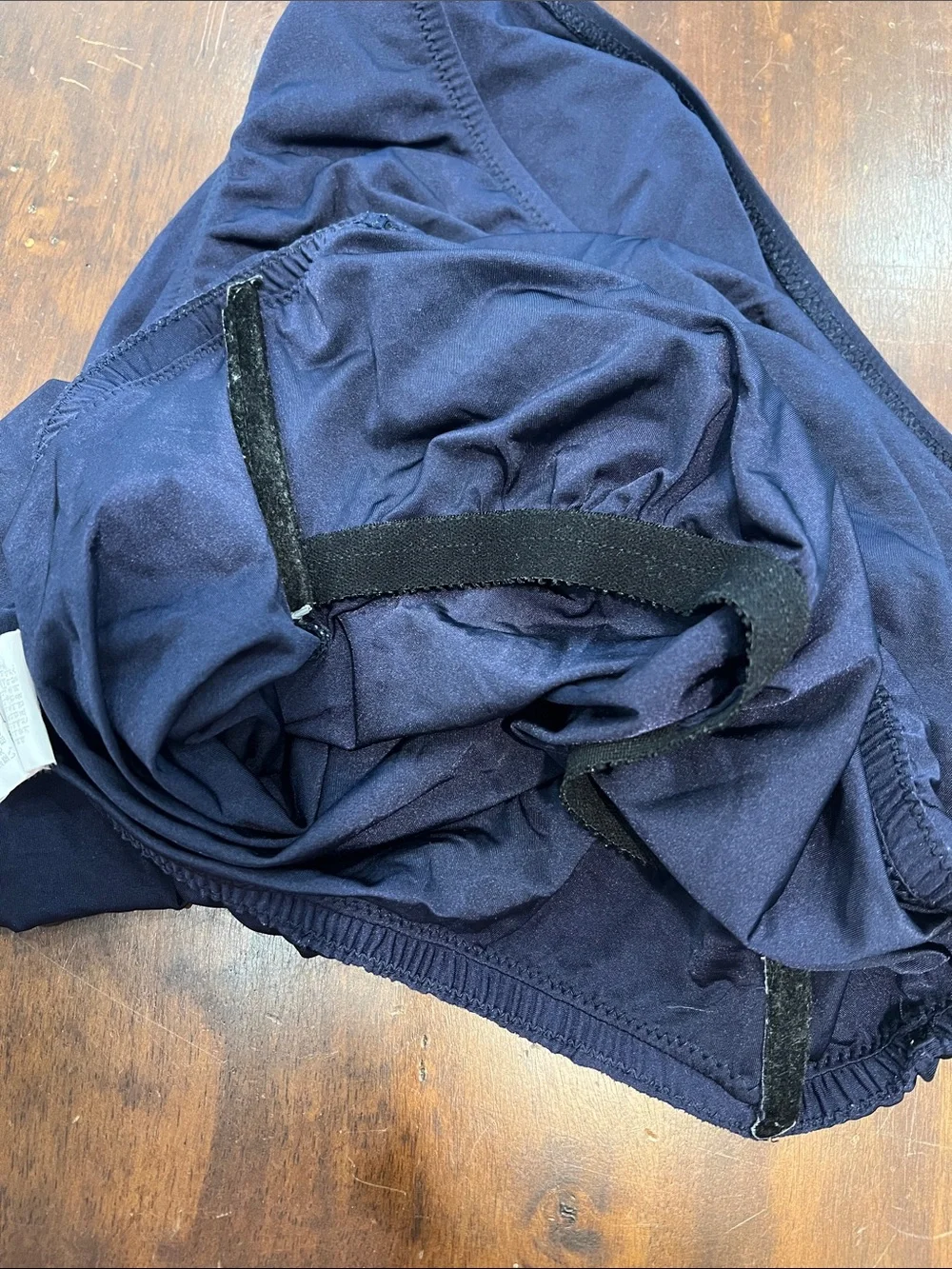 Navy strapless swimsuit